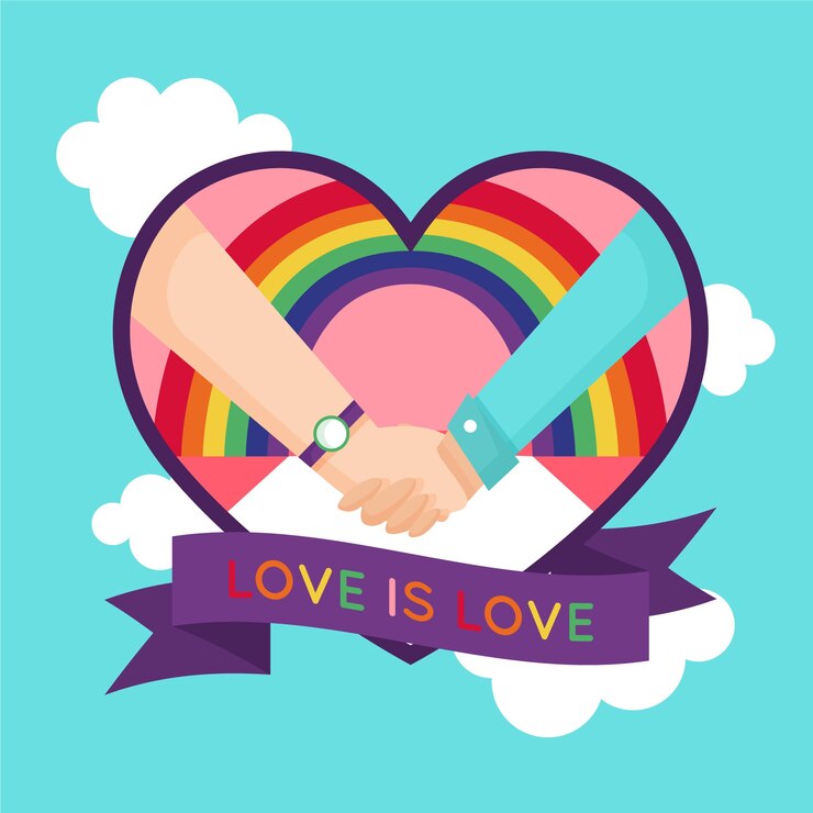 Vector gratuito concepto del día del orgullo con manos sosteniendo
