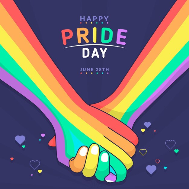 Concepto del día del orgullo con manos sosteniendo