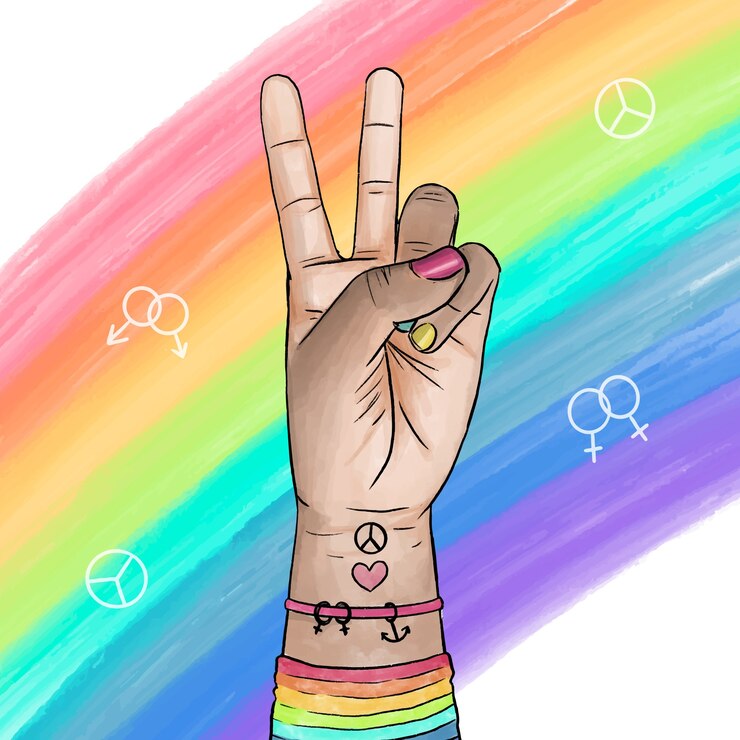 Vector gratuito concepto de día del orgullo signo de la paz