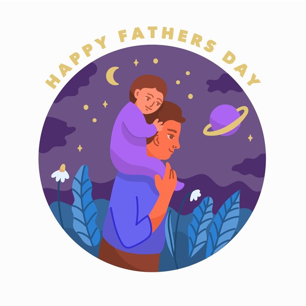 Concepto de día del padre dibujado a mano