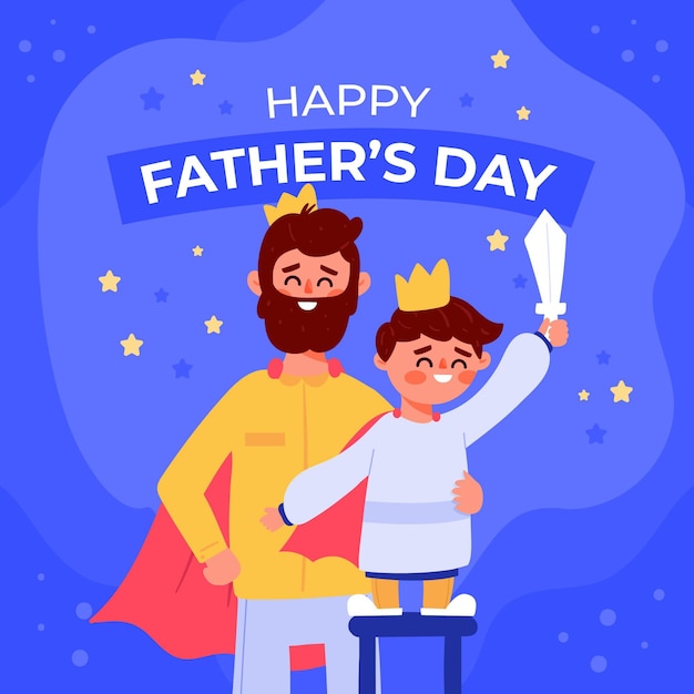 Vector gratuito concepto de día de padres de diseño plano