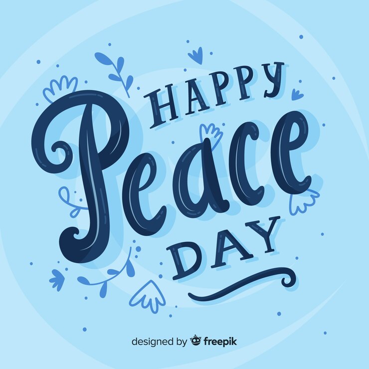 Vector gratuito concepto del día de la paz con letras