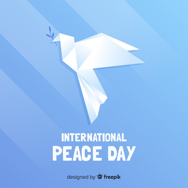 Concepto del día de la paz con paloma origami