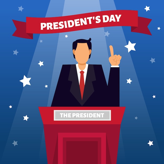 Vector gratuito concepto de día de presidentes de diseño plano