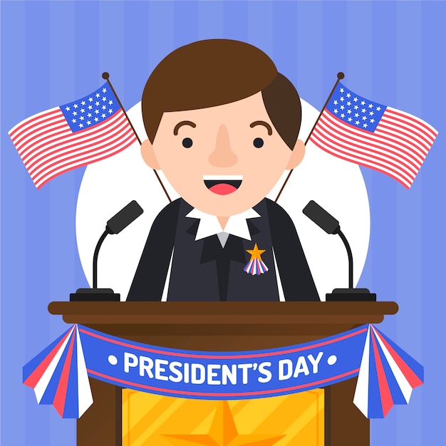 Vector gratuito concepto del día de los presidentes en diseño plano