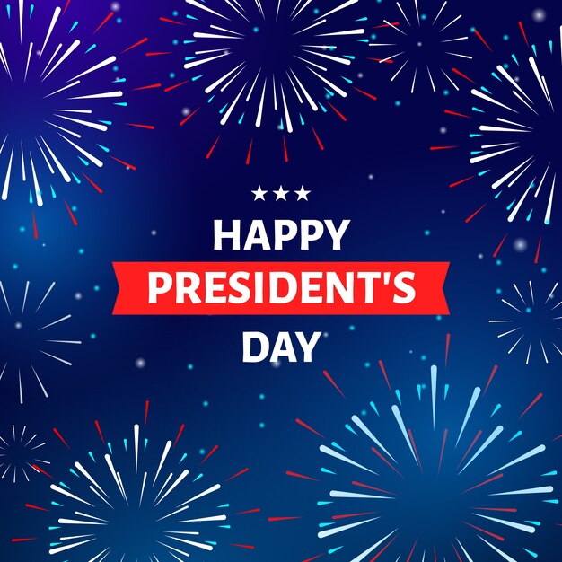 Concepto del día de los presidentes con fuegos artificiales