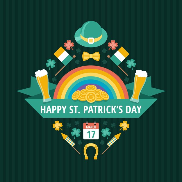 Concepto de día de San Patricio de diseño plano