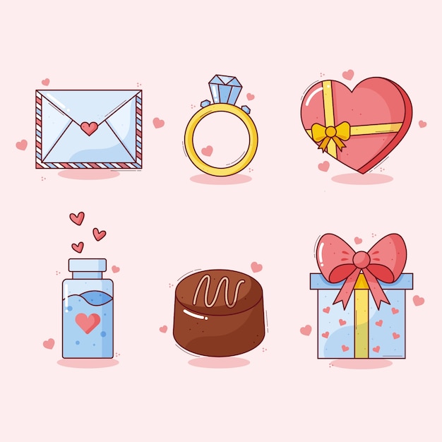 Vector gratuito concepto del día de san valentín para la colección de elementos.