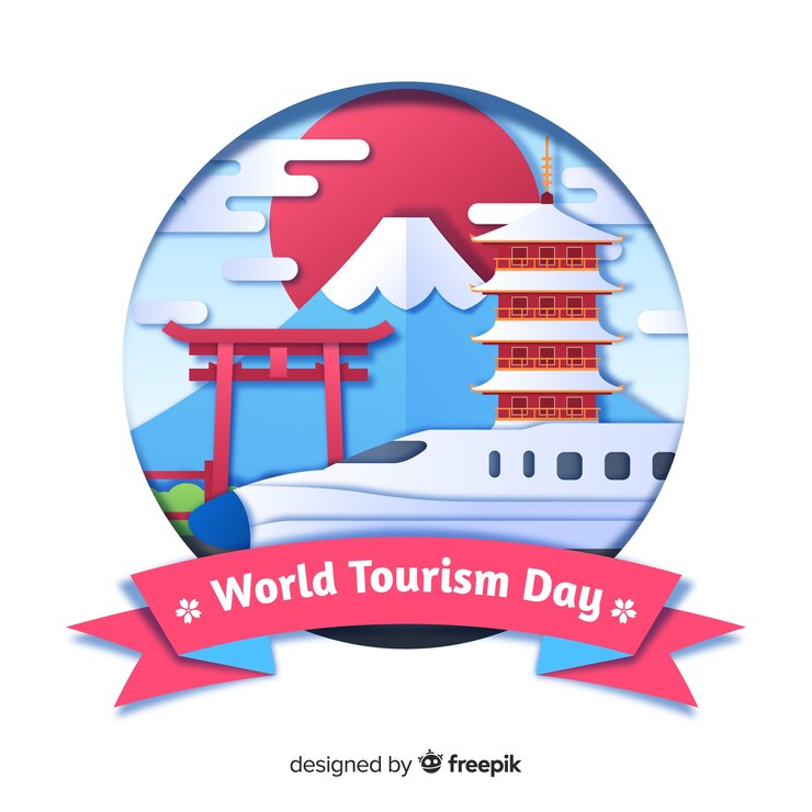 Vector gratuito concepto de día de turismo con hitos
