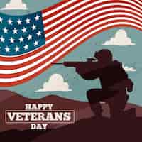 Vector gratuito concepto de día de los veteranos vintage