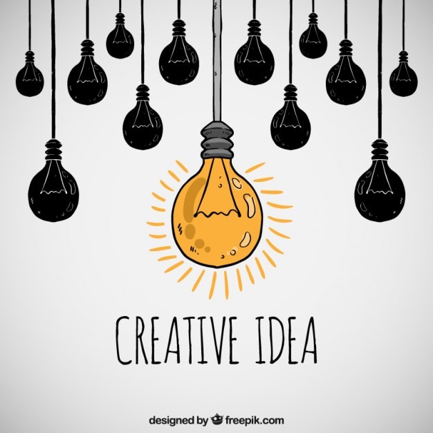 Concepto dibujado a mano de idea creativa