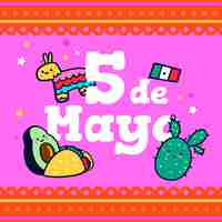 Vector gratuito concepto de dibujo de cinco de mayo