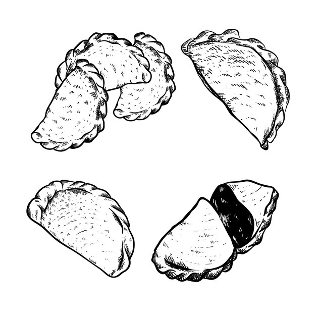Concepto de dibujo de colección Empanada