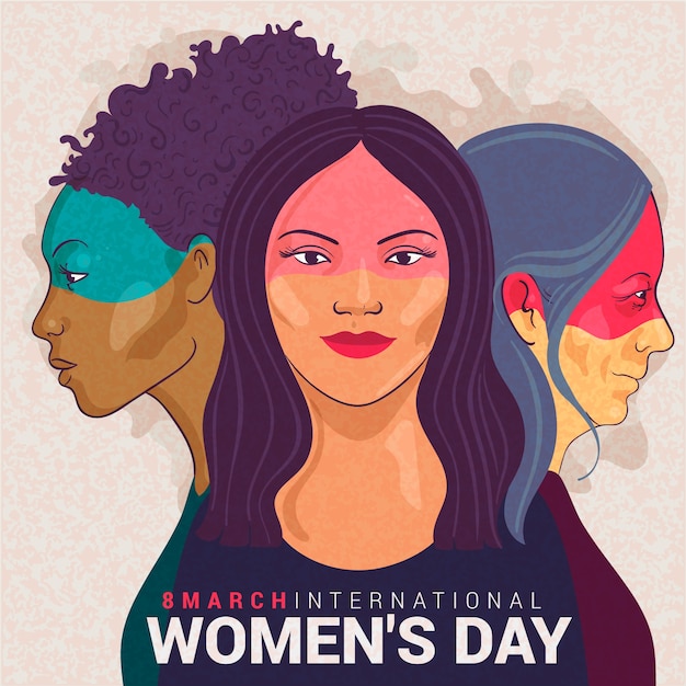 Concepto de dibujo del evento del día de la mujer