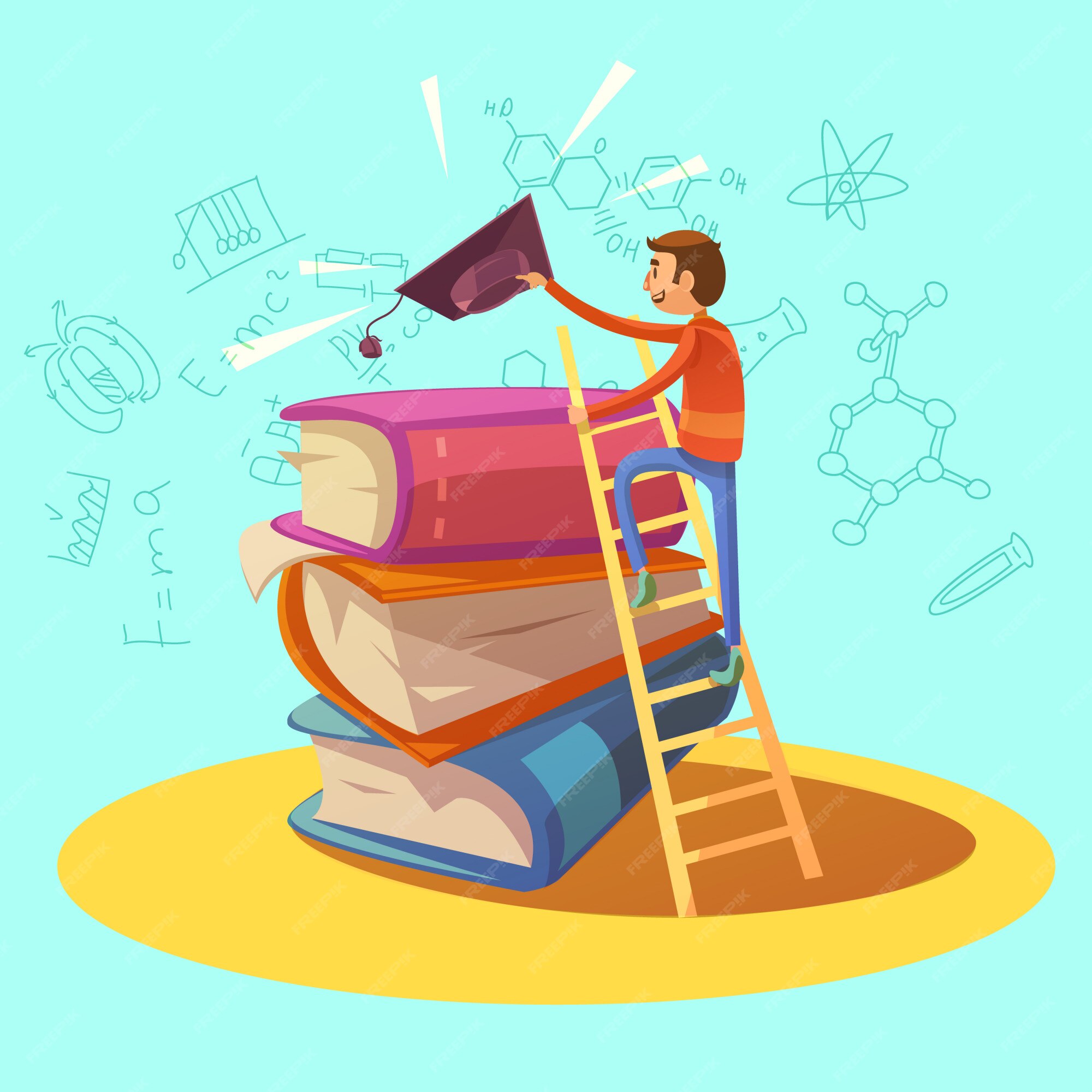 Concepto de dibujos animados retro de educación | Vector Gratis Concepto de dibujos animados retro de educación | Vector Gratis