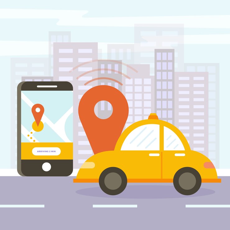 Vector gratuito concepto de diseño de la aplicación de taxi