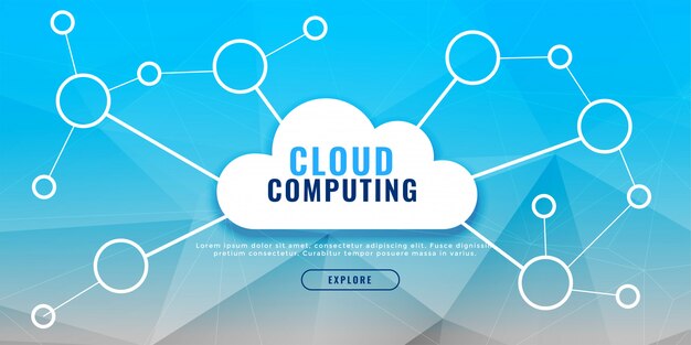 Concepto de diseño de banner de informática en la nube