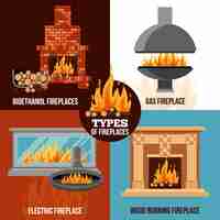 Vector gratuito concepto de diseño de chimeneas