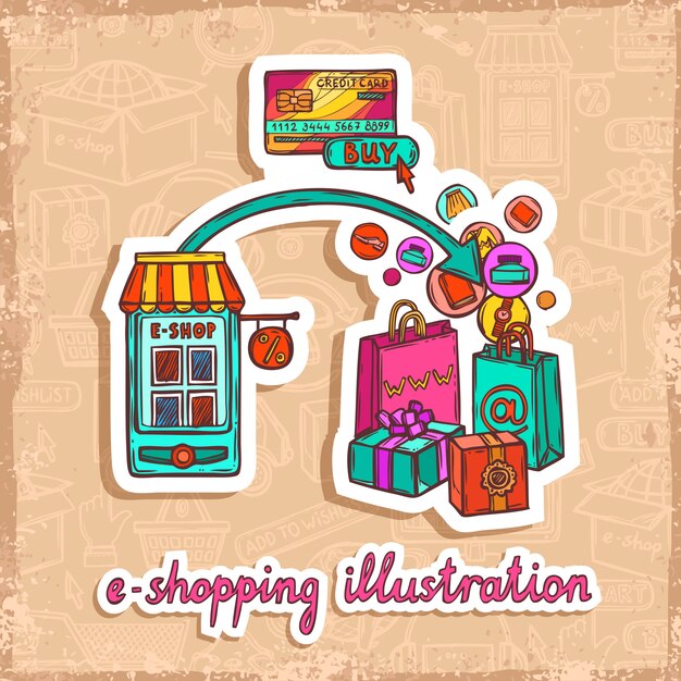 Concepto de diseño de comercio electrónico