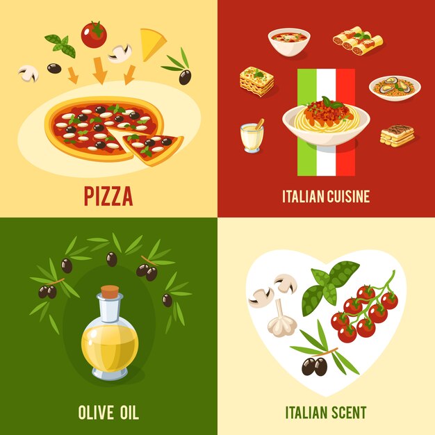 Concepto de diseño de comida italiana