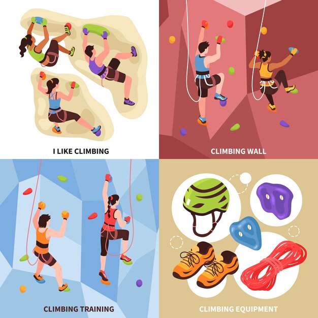 Concepto de diseño de gimnasio de escalada
