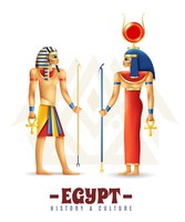 Vector gratuito concepto de diseño de historia y cultura de egipto
