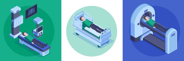 concepto de diseño de hospital isométrico