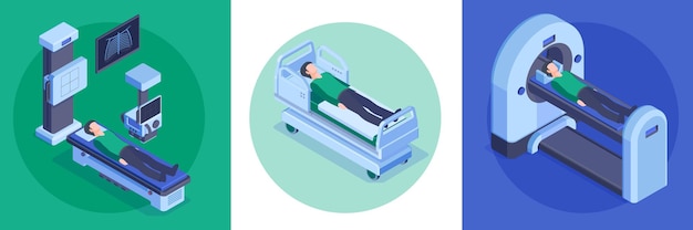 concepto de diseño de hospital isométrico