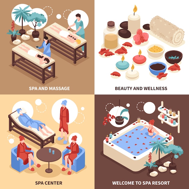 Concepto de diseño de ilustración de centro de spa
