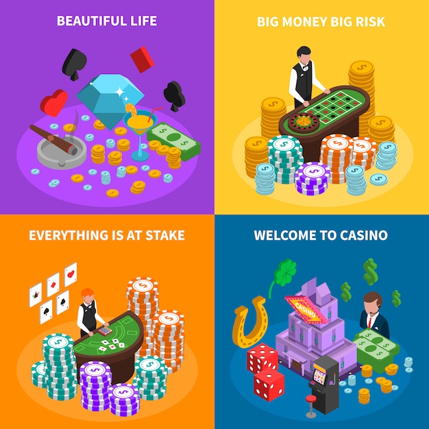 Concepto de diseño isométrico de casino