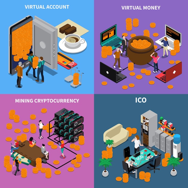 Concepto de diseño isométrico de ICO