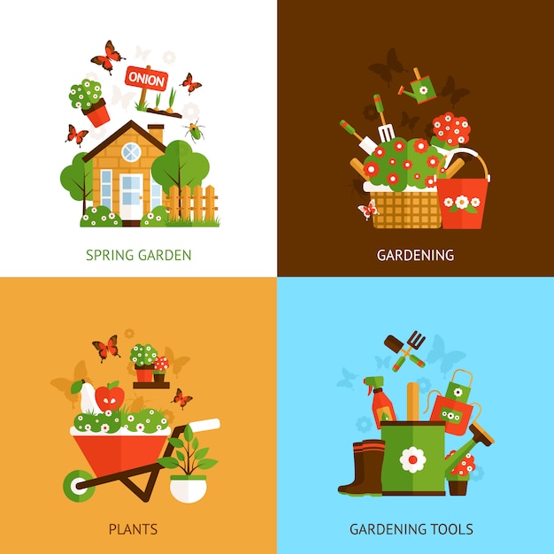 Vector gratuito concepto de diseño de jardinería