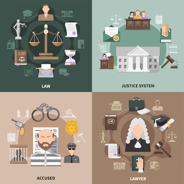 Vector gratuito concepto de diseño de justicia pública