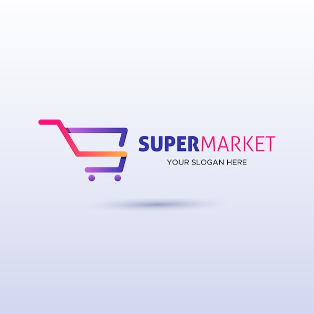 Vector gratuito concepto de diseño de logo de supermercado