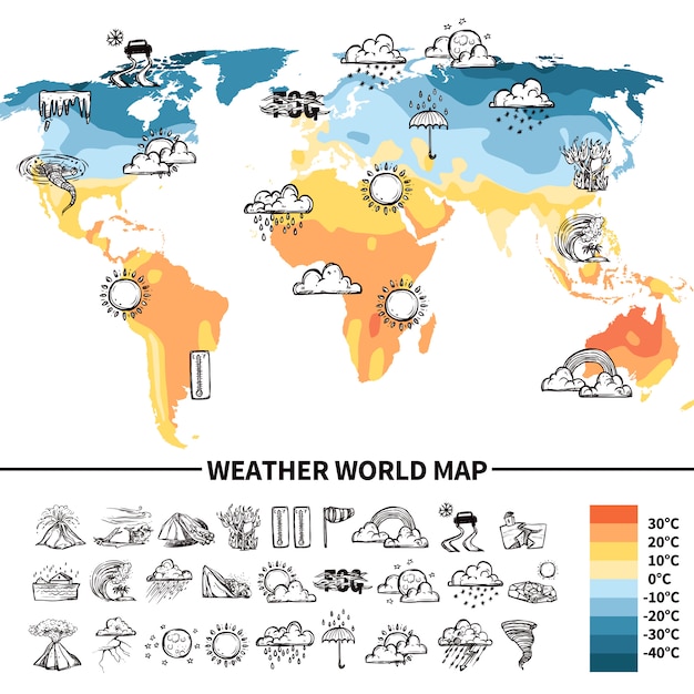 Vector gratuito concepto de diseño de meteorología