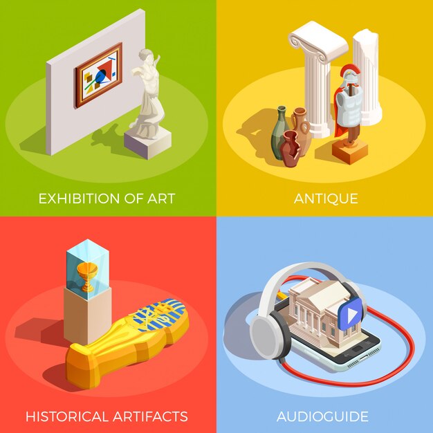 Concepto de diseño de museo antiguo