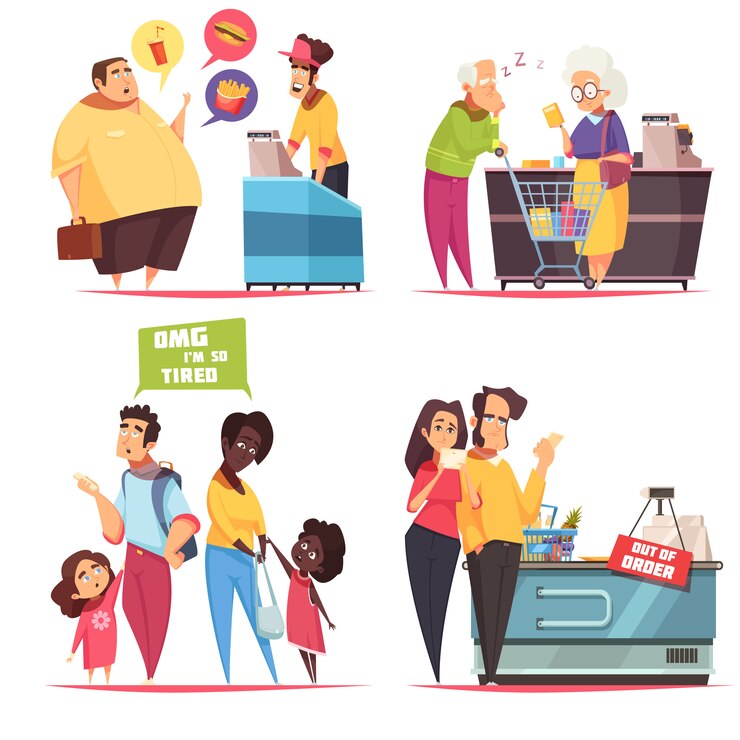 Vector gratuito concepto de diseño de personas de cola