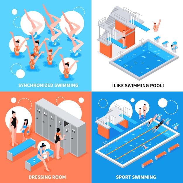 Vector gratuito concepto de diseño de piscinas