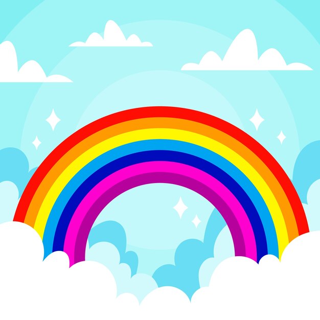 Concepto de diseño plano del arco iris