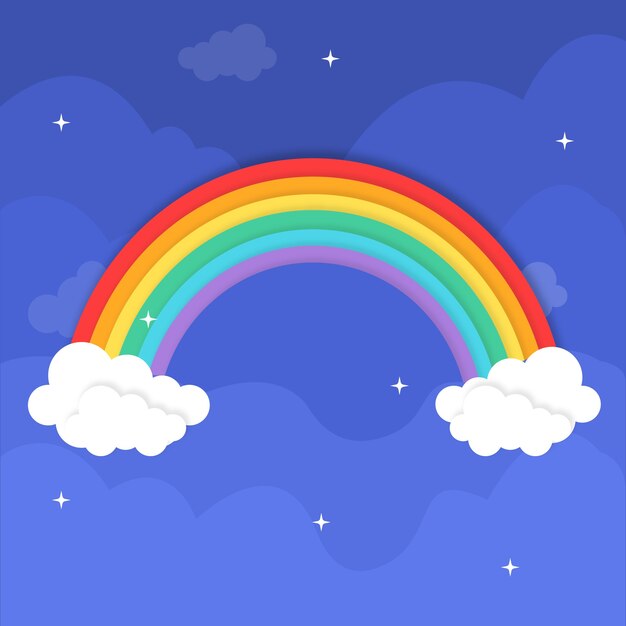 Concepto de diseño plano del arco iris