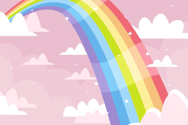 Concepto de diseño plano del arco iris