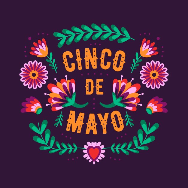 Concepto de diseño plano cinco de mayo