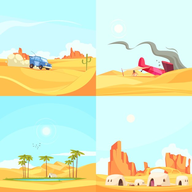 Concepto de diseño plano del desierto