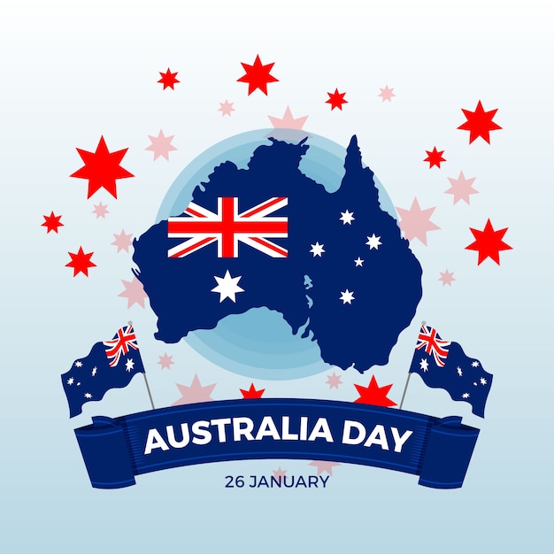 Concepto de diseño plano día de australia