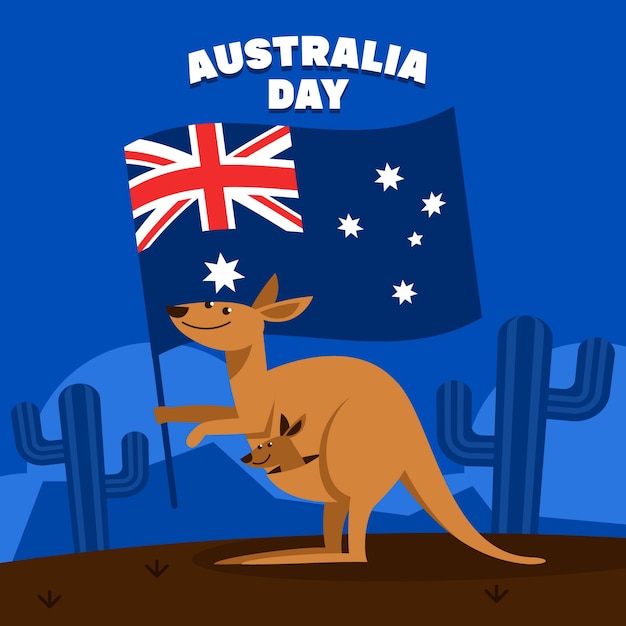 Concepto de diseño plano día de australia