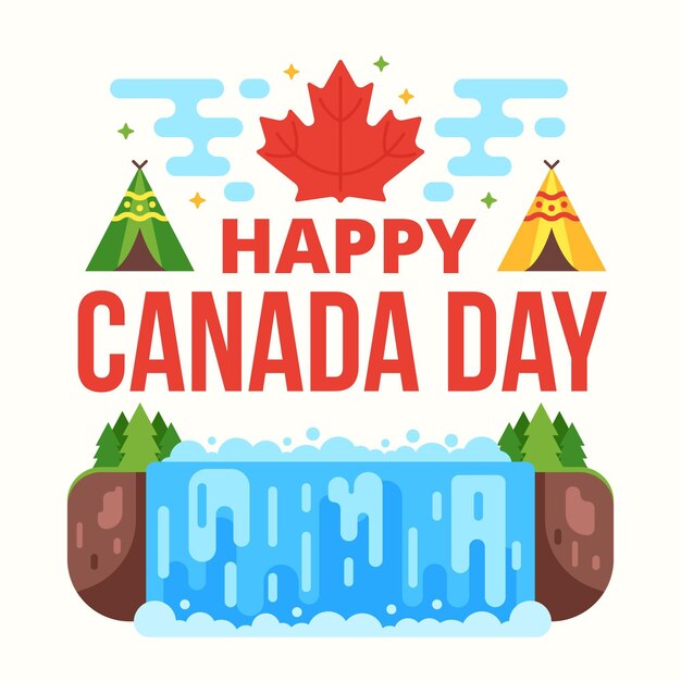 Concepto de diseño plano día de Canadá