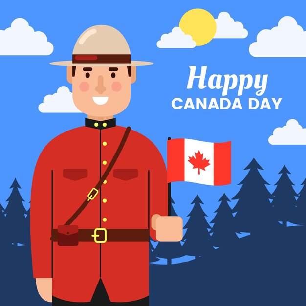 Concepto de diseño plano día de canadá