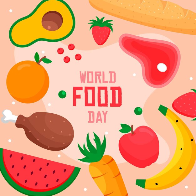Concepto de diseño plano del día mundial de la alimentación