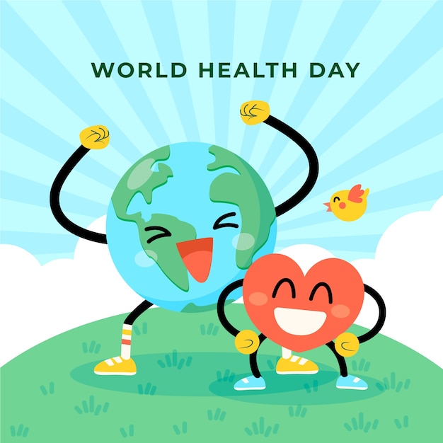 Vector gratuito concepto de diseño plano del día mundial de la salud