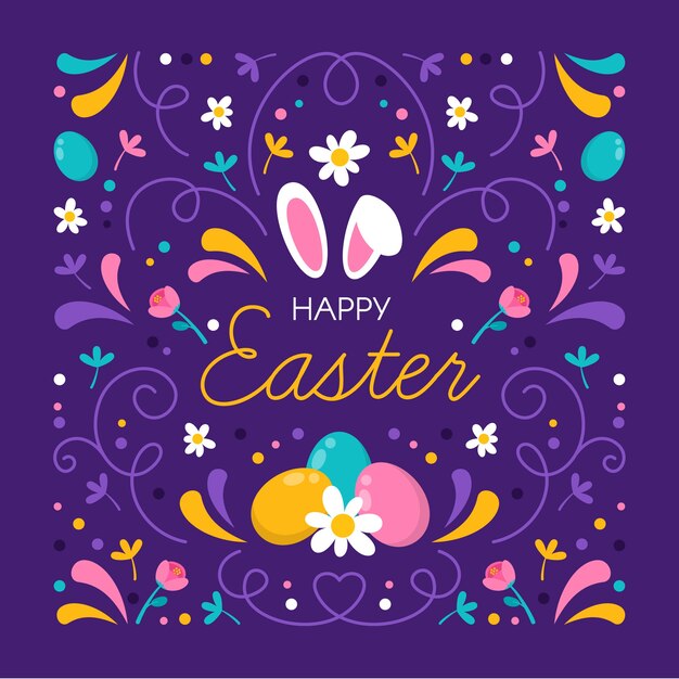 Concepto de diseño plano día de pascua